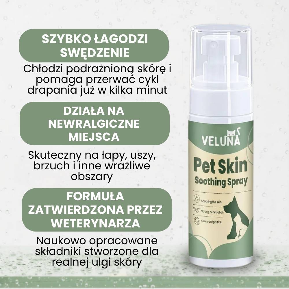Veluna Spray na Skórę dla Psów Zatwierdzony przez Weterynarza